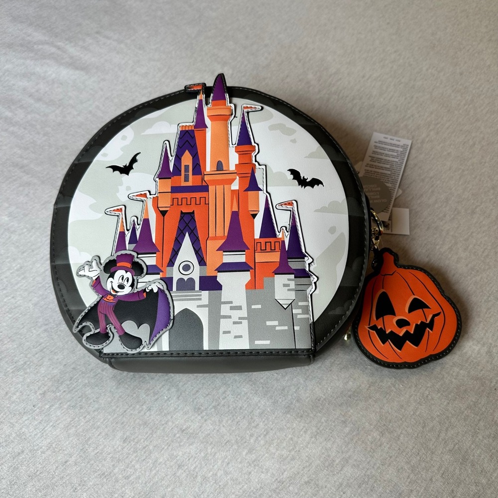 Disney Loungefly Not-So-Scary Halloween Party 2025 Mickey Crossbody Bag‎ Glow